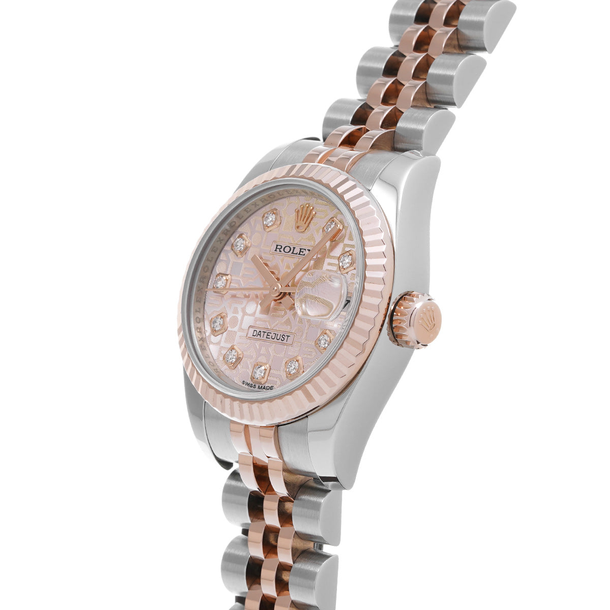 DATE JUST 179171G G (manufactured circa 2013) Pink Computer/Diamond ROLEX Ladies [Pre-Owned].