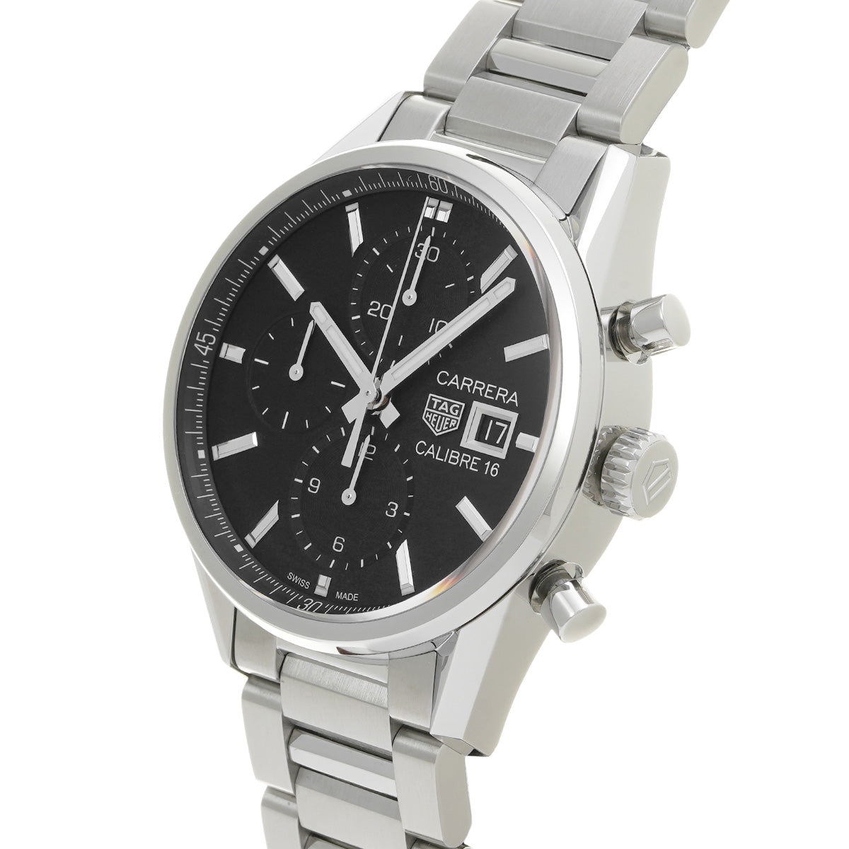 CARRERA Calibre 16 Chronograph CBK2110.BA0715 Black TAG HEUER Men's [Pre-Owned].