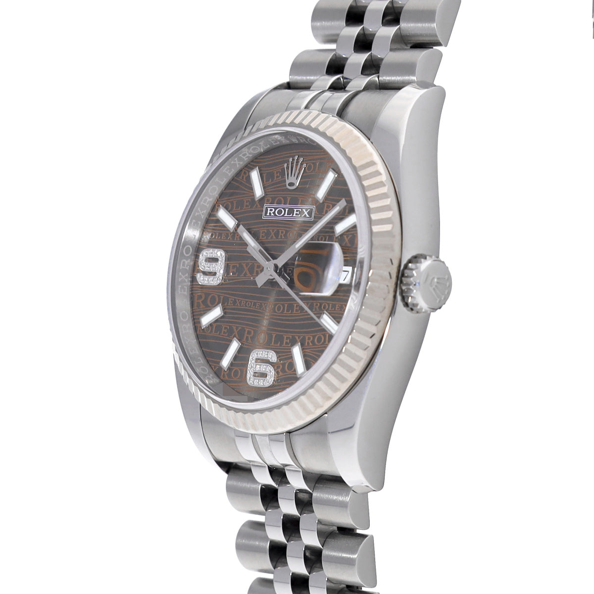 DATE JUST 116234 Random Serial Brown/Diamond ROLEX Men's [Pre-Owned].