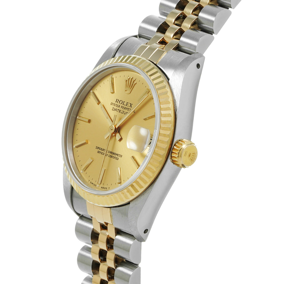 DATE JUST 31 68273 E (manufactured circa 1990) Champagne ROLEX Unisex [Pre-owned].