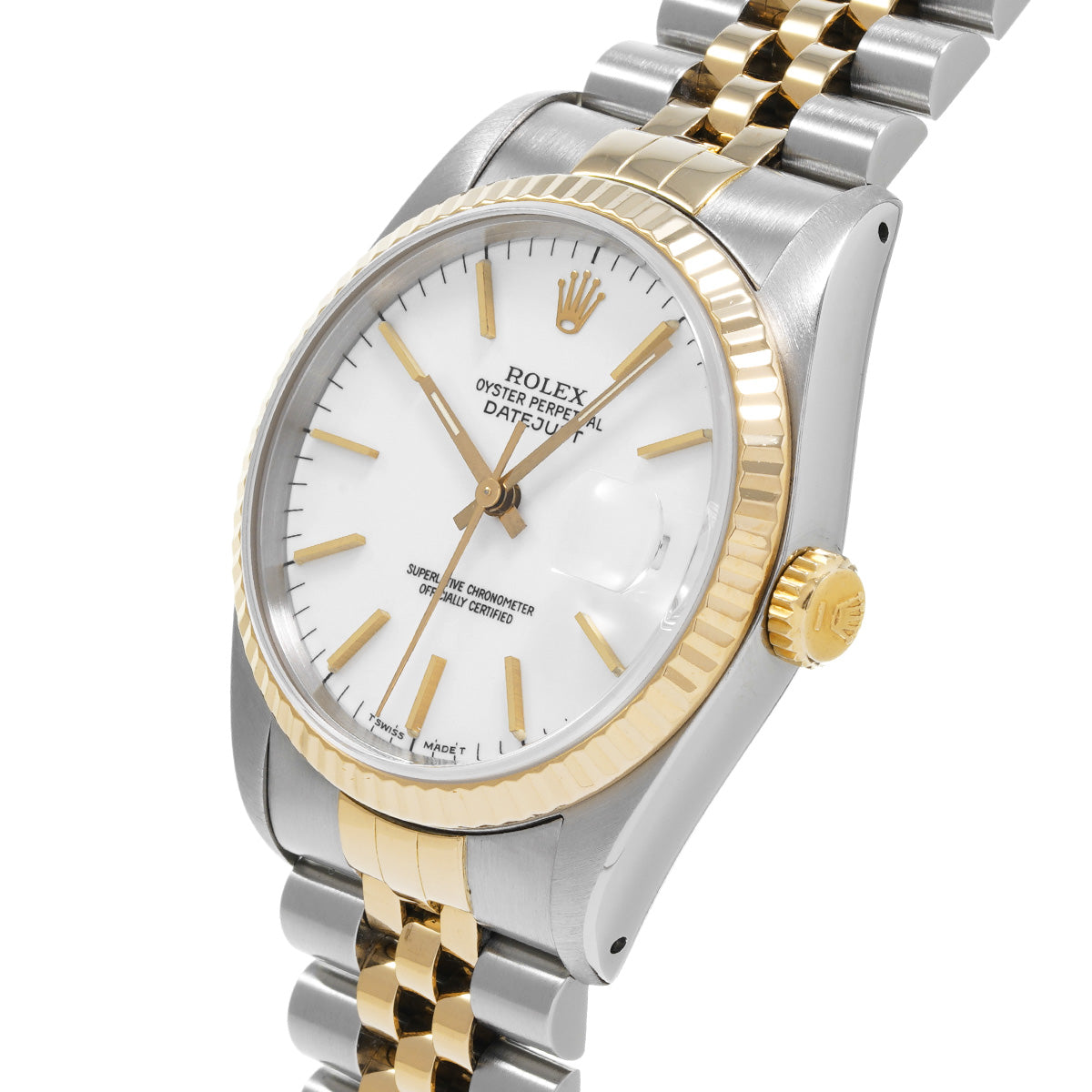 DATE JUST 16233 L (manufactured circa 1989) White ROLEX Men's [Pre-Owned].