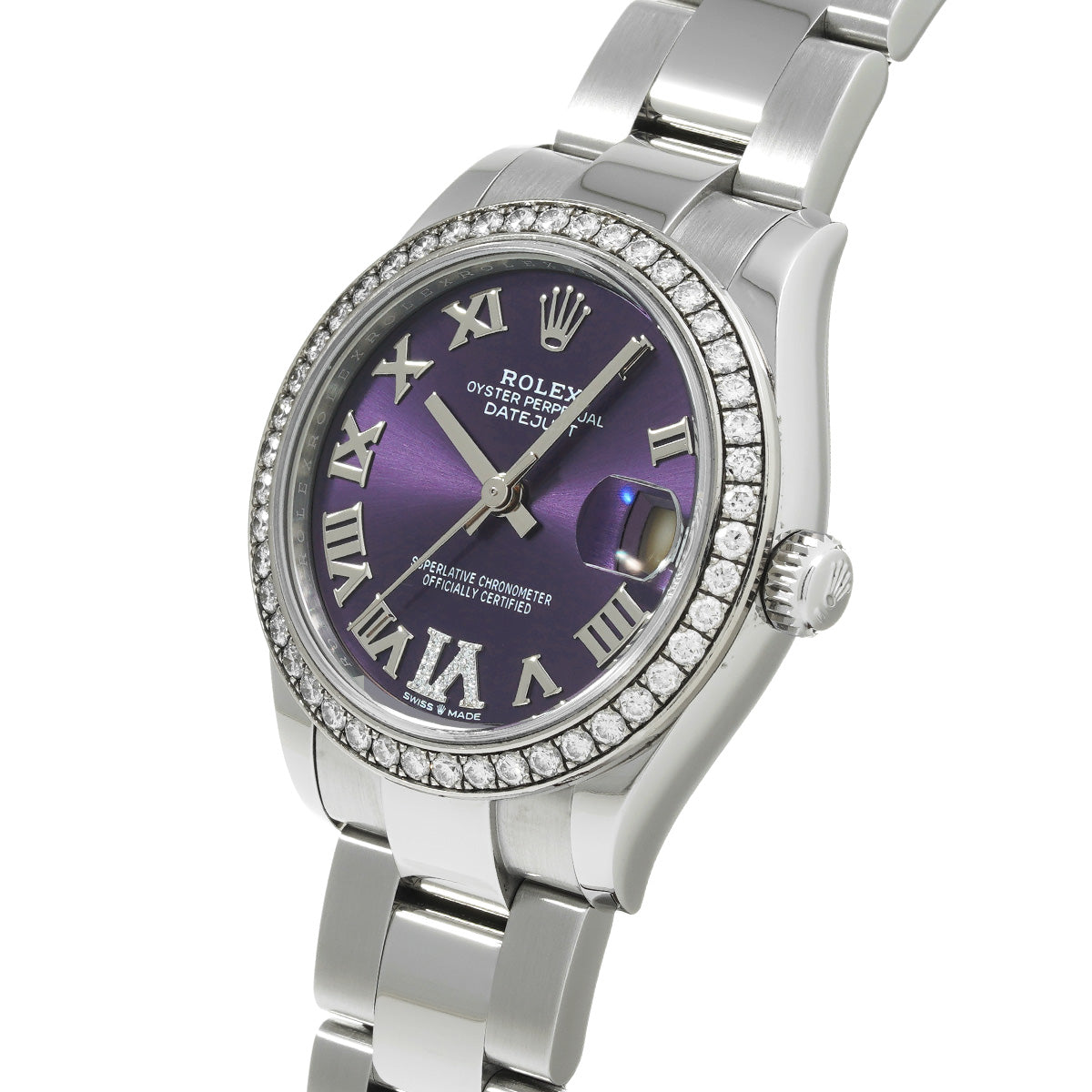 DATE JUST 31 278384RBR Random Serial Aubergine Purple/Diamond ROLEX Unisex [Pre-Owned].