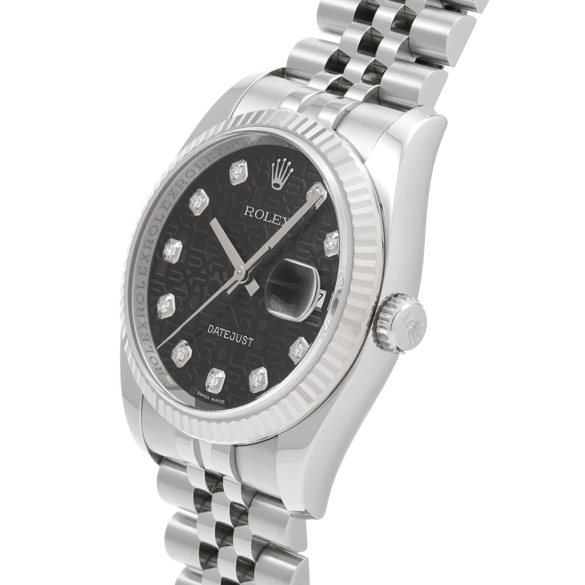 DATE JUST 116234G Random Serial Black Computer/Diamond ROLEX Men's [Pre-Owned].