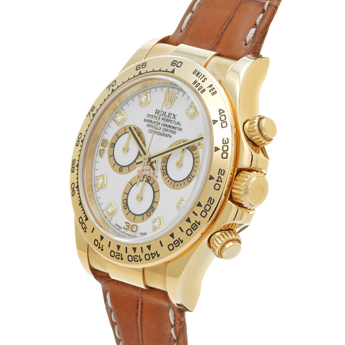 Cosmograph Daytona 116518G D (manufactured circa 2005) White/Diamond ROLEX Men's [Pre-Owned].