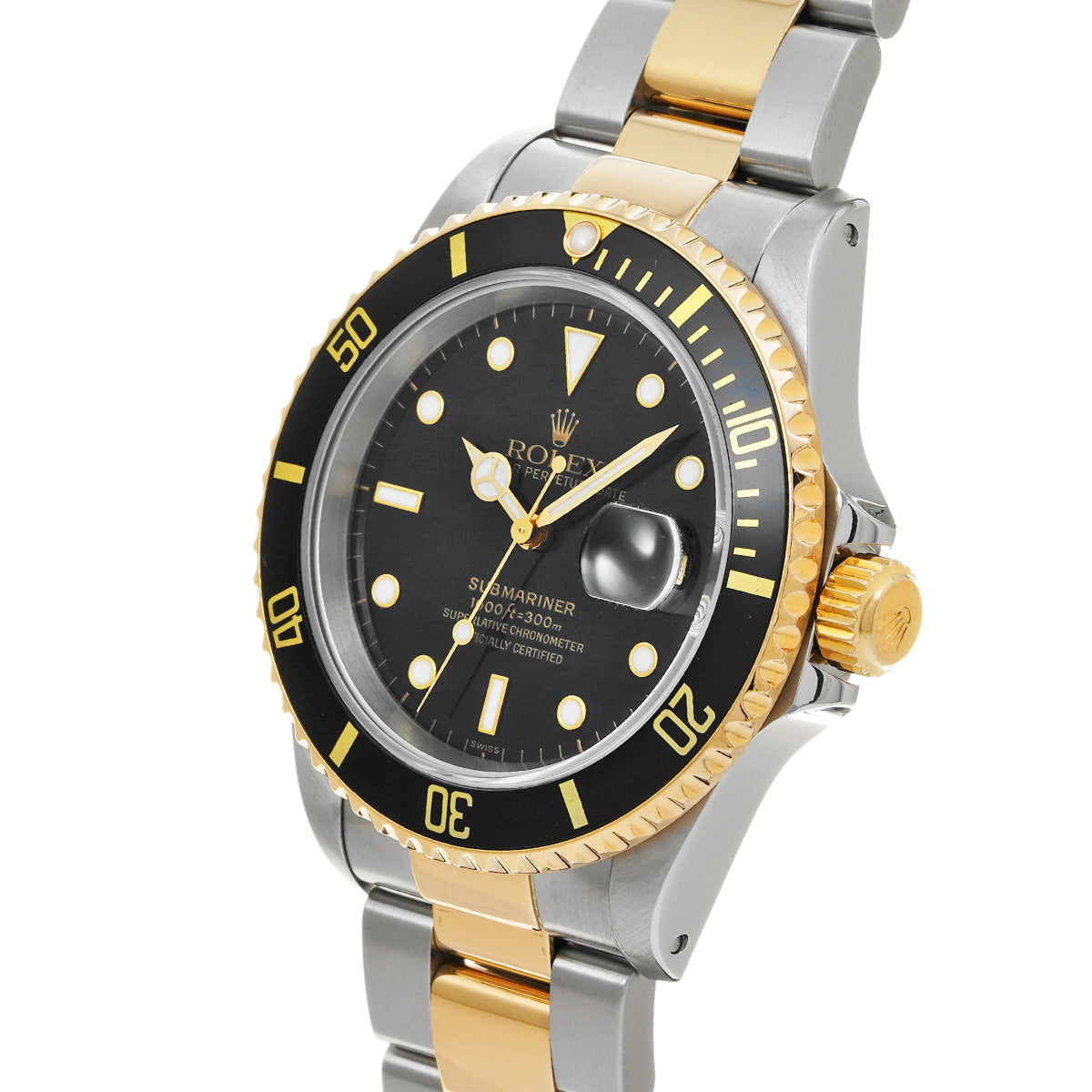 Submariner Date 16613 U (manufactured circa 1997) Black ROLEX Men's [Pre-Owned].