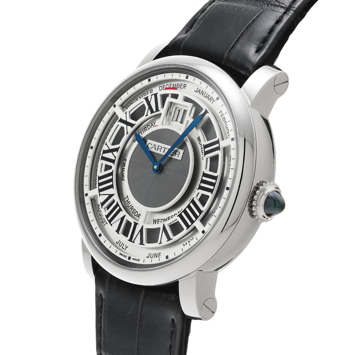 Rotonde de Cartier Annual Calendar W1580002 Gray/Silver CARTIER Men's [Pre-Owned].