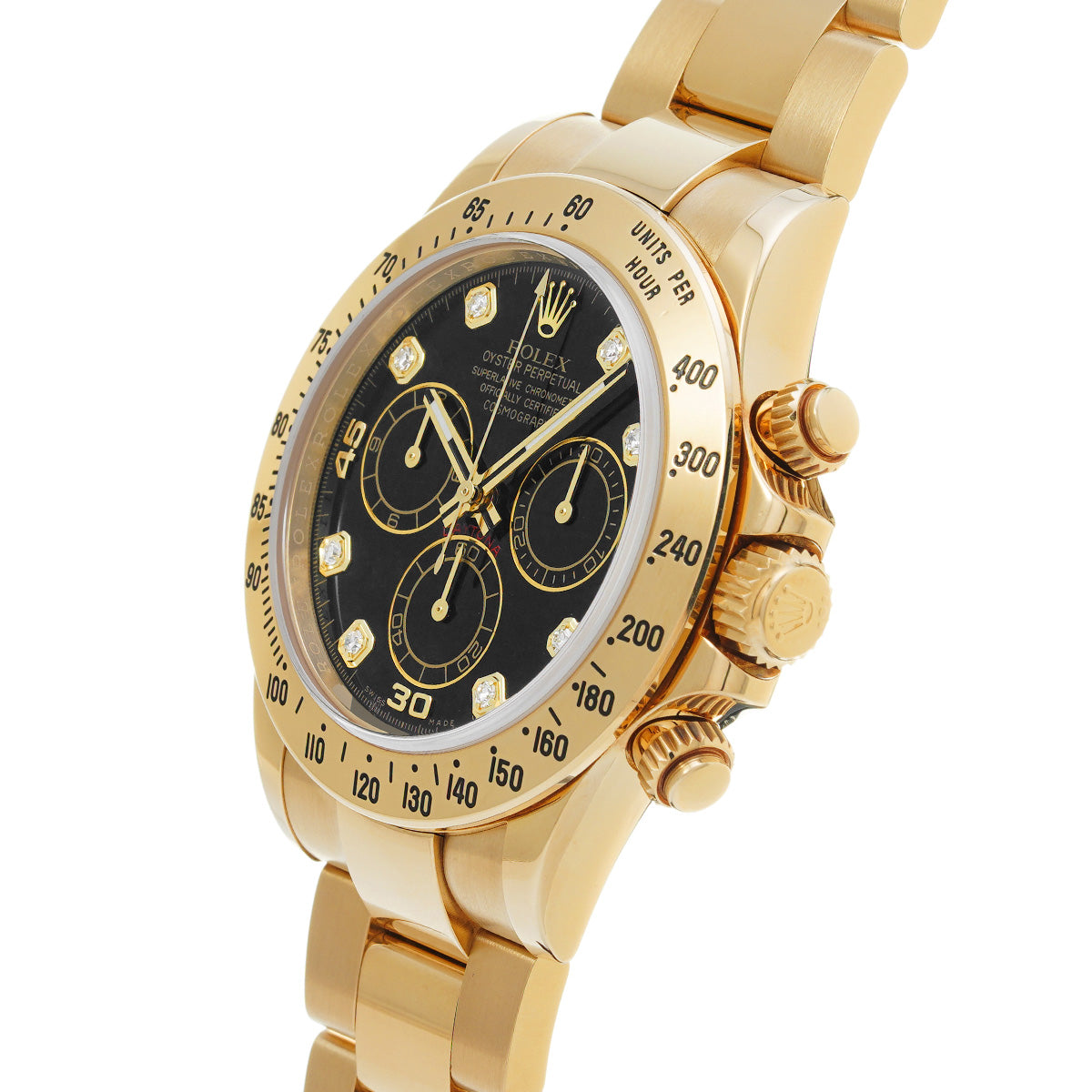 Cosmograph Daytona 116528G Random Serial Black/Diamond ROLEX Men's [Pre-Owned].