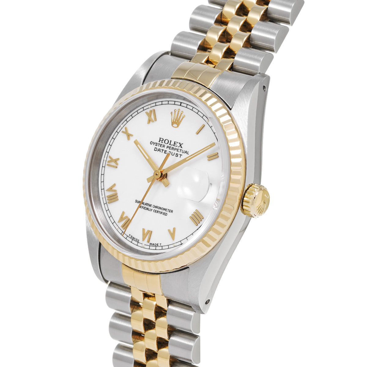 DATE JUST 16233 S (manufactured circa 1993) White ROLEX Men's [Pre-Owned].