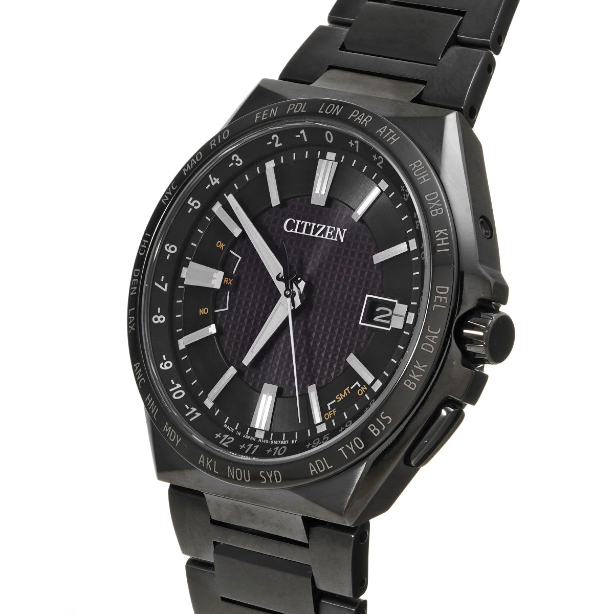 ATESSA Eco-Drive Black Titanium CB0215-51E Black CITIZEN Men's [Pre-Owned].