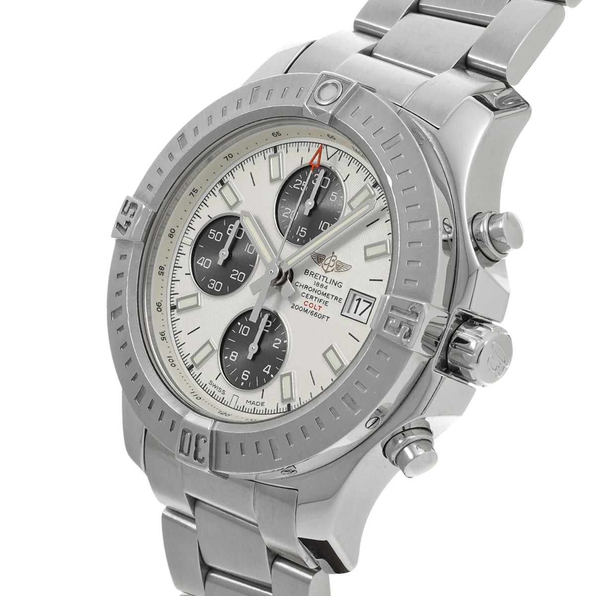 Corto Chronograph Automatic A1338811/G804 Silver/Gray BREITLING Men's [Pre-Owned].