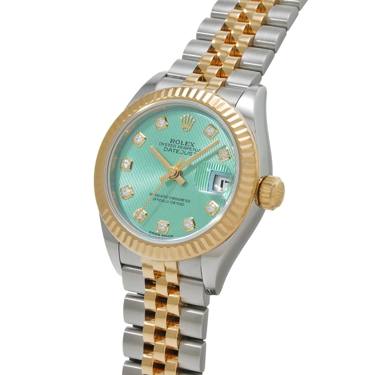 Lady Datejust 28 279173G Random Serial Mint Green Tapestry/Diamond ROLEX Ladies [Pre-Owned].