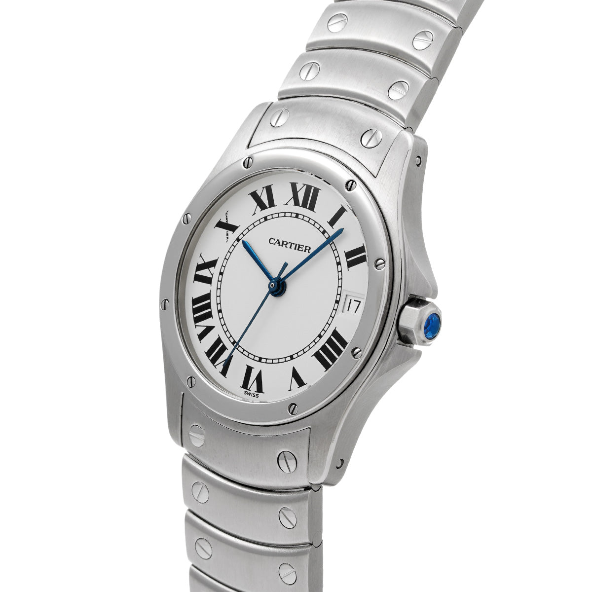 Santos Cougar LM W20026K1 White CARTIER Men's [Pre-Owned].