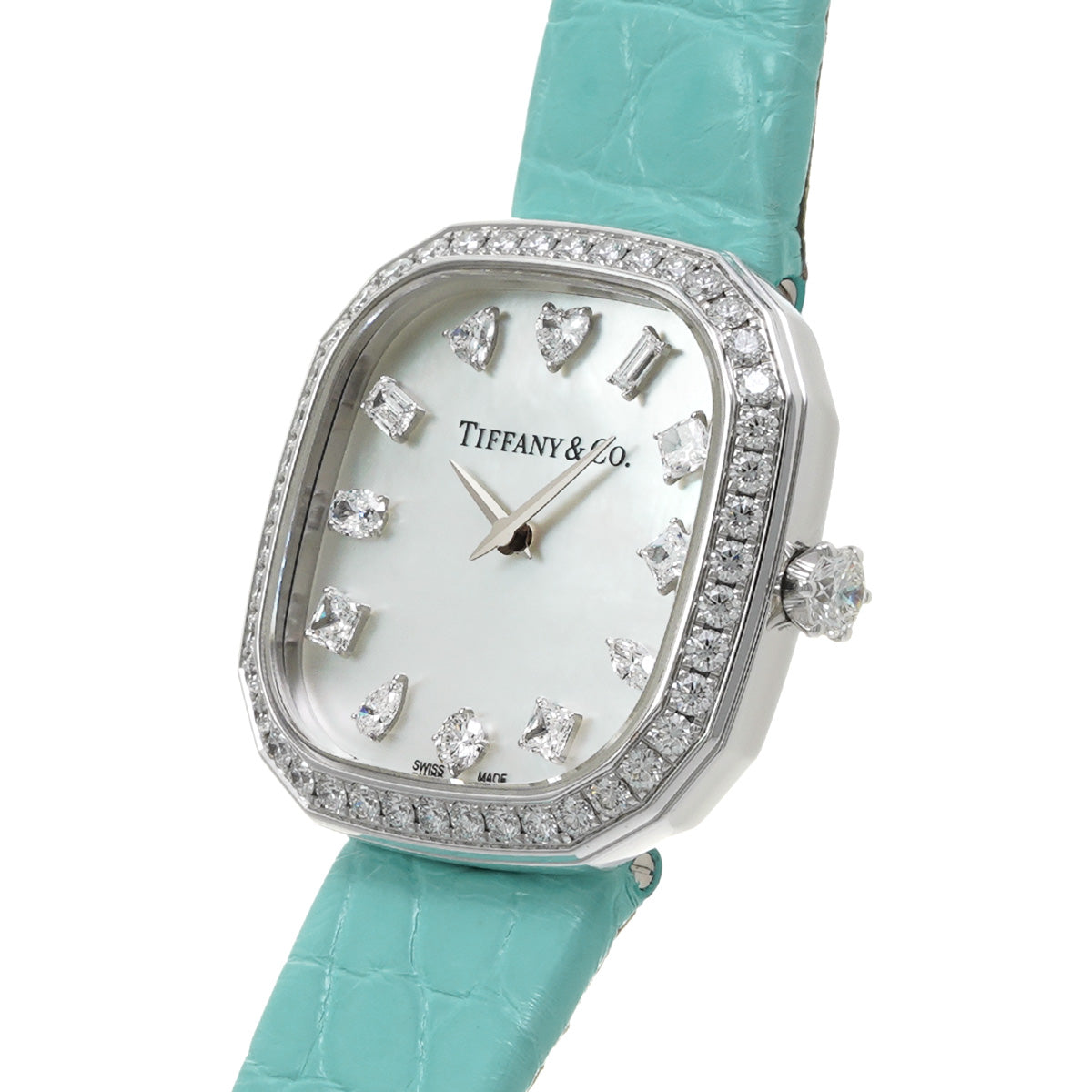 75366116 Eternity 28 mm cushion shape watch White MOP/diamond TIFFANY &amp; Co. ladies [pre-owned]