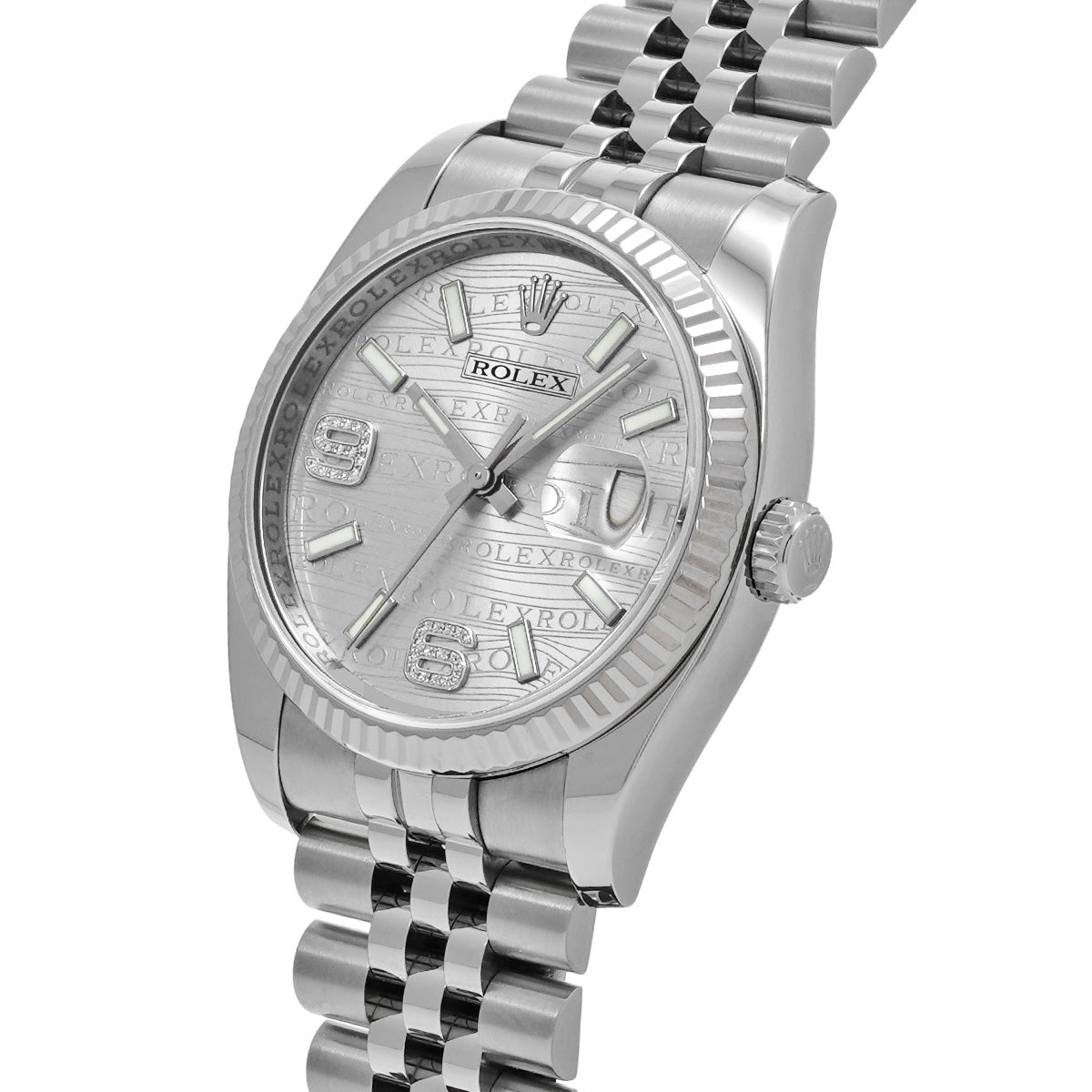 DATE JUST 116234 Random Serial Silver/Diamond ROLEX Men's [Pre-Owned].