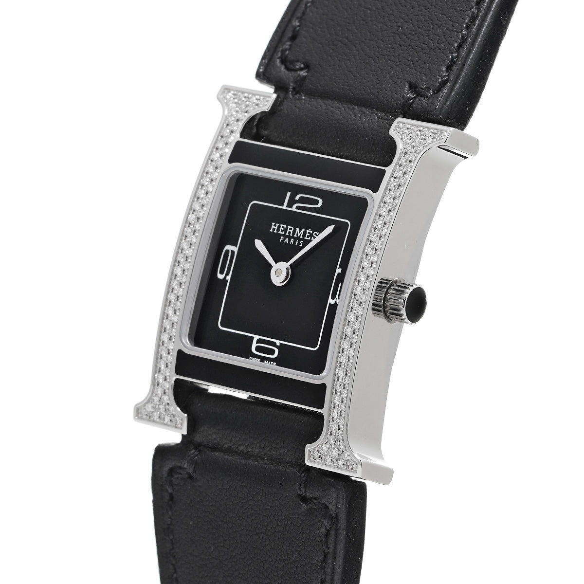 H Watch Dubourgeau SM HH1.231 Black Lacquer HERMES Ladies [Pre-Owned].