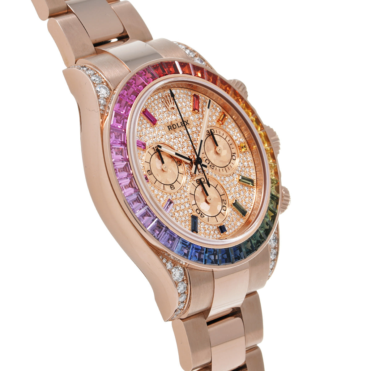 Cosmograph Daytona Rainbow 116595RBOW Random Serial Pav Diamond/Pink Gold Crystal/Sapphire ROLEX Men's [Used].