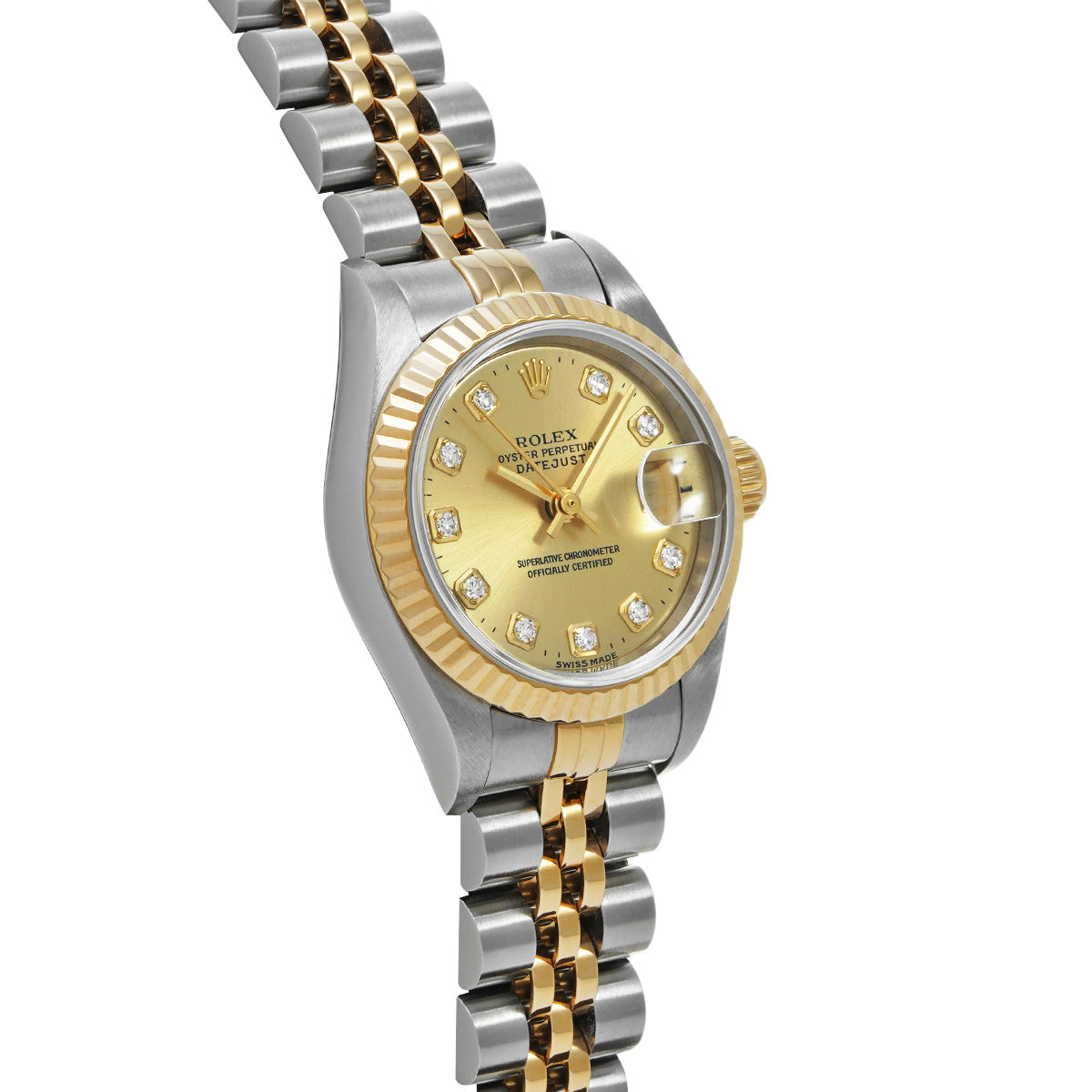 DATE JUST 69173G W (made around 1994) Champagne/Diamond ROLEX Ladies [Pre-Owned].