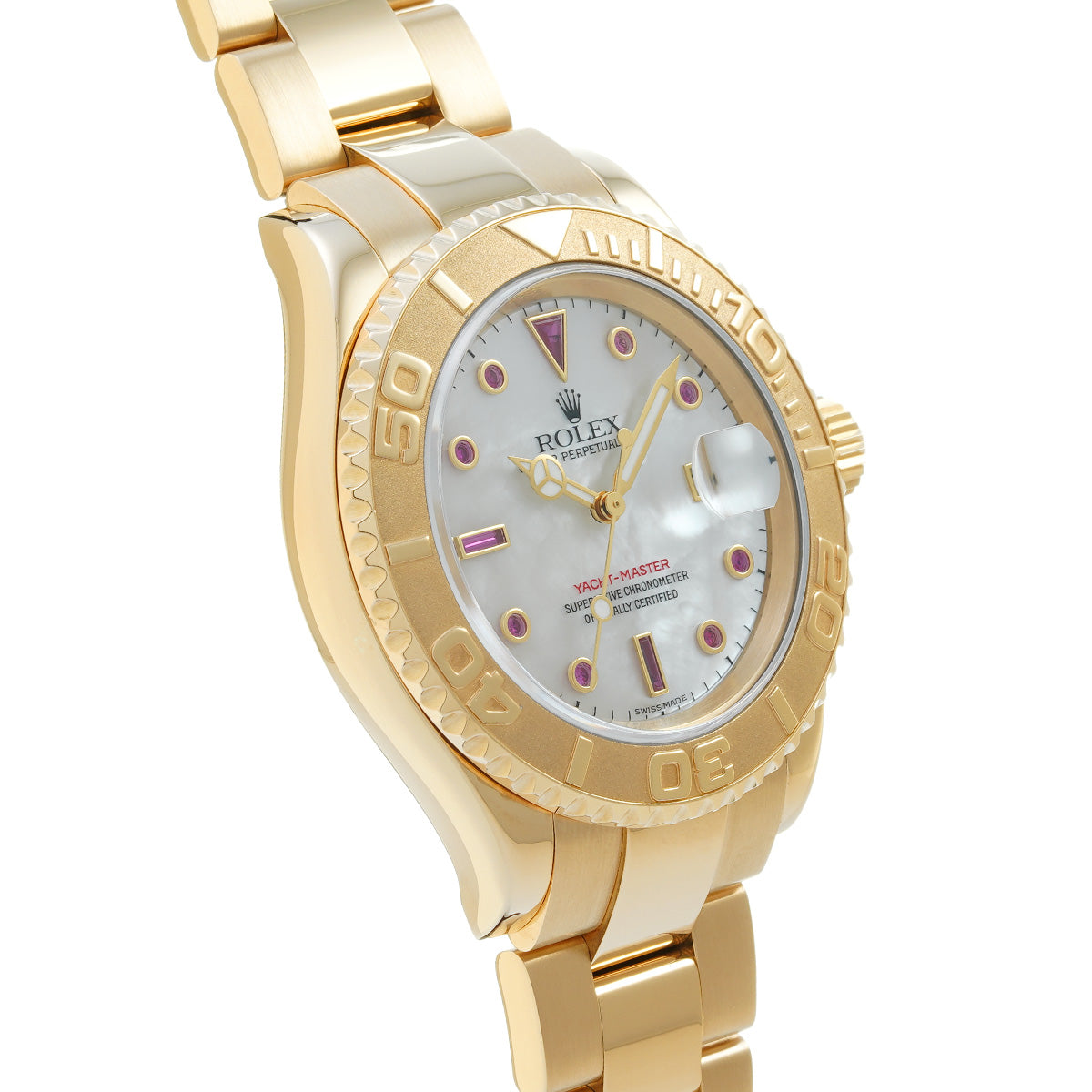 Yacht-Master 16628NGR Y (made around 2002) White MOP/Ruby ROLEX Men's [Pre-Owned].