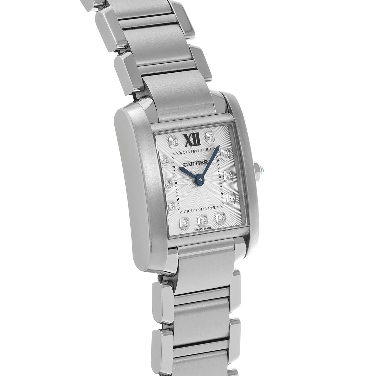 Tank Francaise SM WE110006 Silver / Diamonds CARTIER Ladies [Pre-owned]