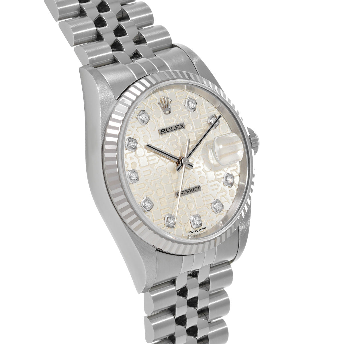 Datejust 16234G A (manufactured circa 1998) Silver Computer/Diamond ROLEX Men's [Pre-Owned].