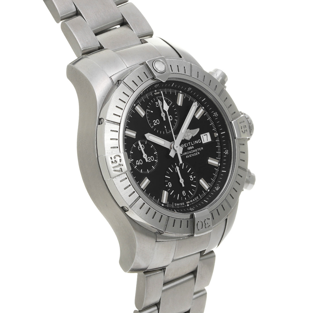 Avenger Chronograph 43 A13385101B1A1 Black BREITLING Men's [Pre-Owned].