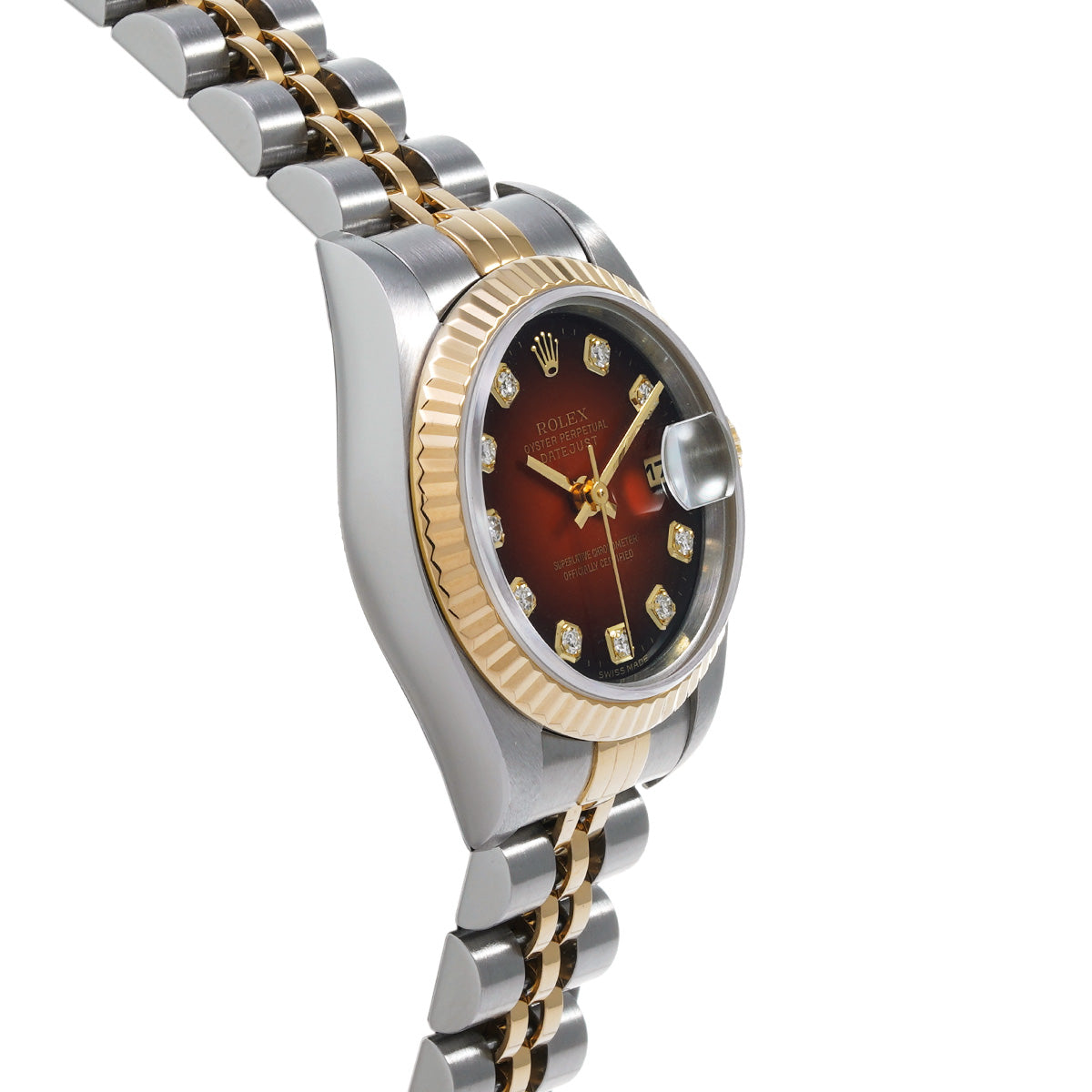 Datejust 69173G W (manufactured circa 1996) Cherry Gradation/Diamond ROLEX Ladies [Pre-Owned].