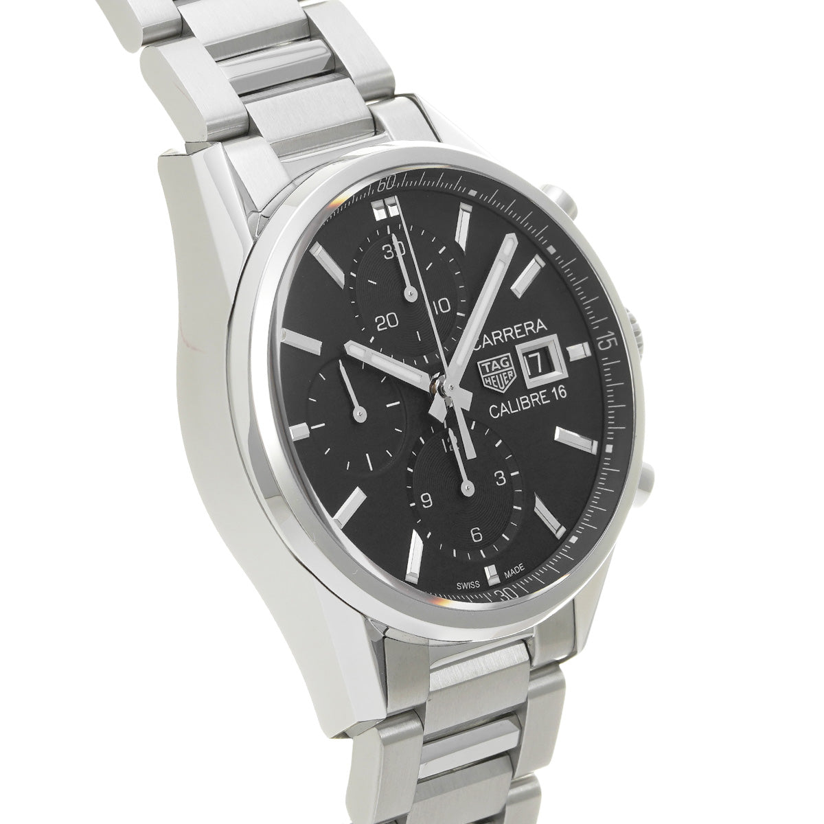 CARRERA Calibre 16 Chronograph CBK2110.BA0715 Black TAG HEUER Men's [Pre-Owned].