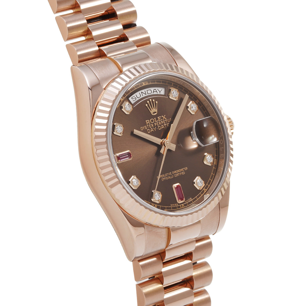 Day Date 36 118235FA Random Serial Chocolate/Diamond/Ruby ROLEX Men's [Pre-Owned].