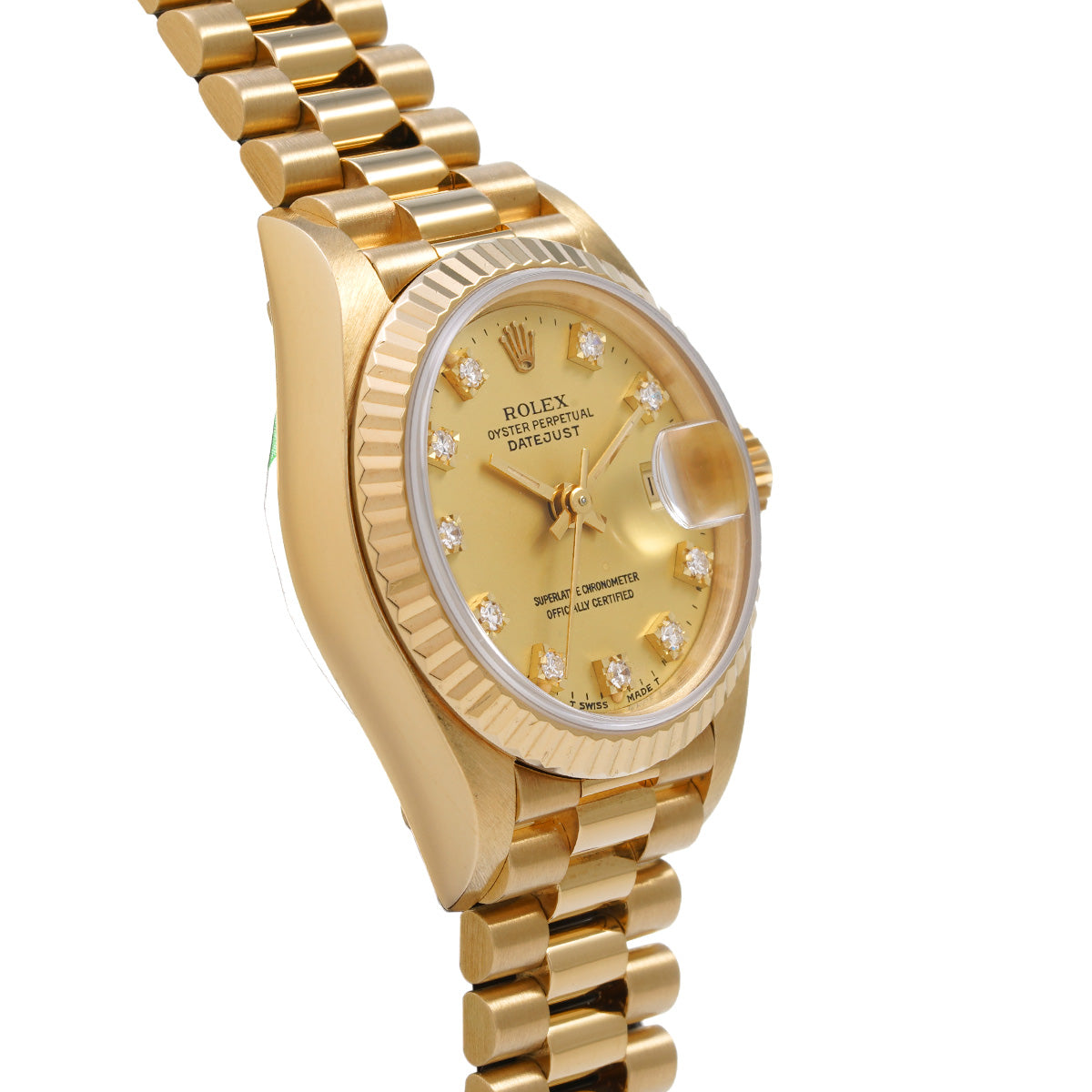 DATE JUST 69178G 91st (manufactured circa 1986) Champagne/Diamond ROLEX Ladies [Pre-Owned].