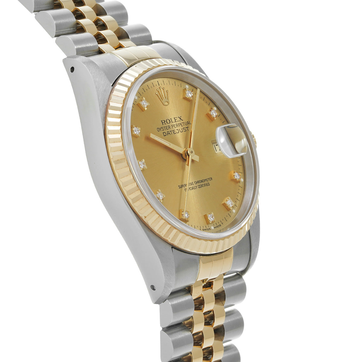 Datejust 16233G S (manufactured circa 1993) Champagne/Diamond ROLEX Men's [Pre-Owned].