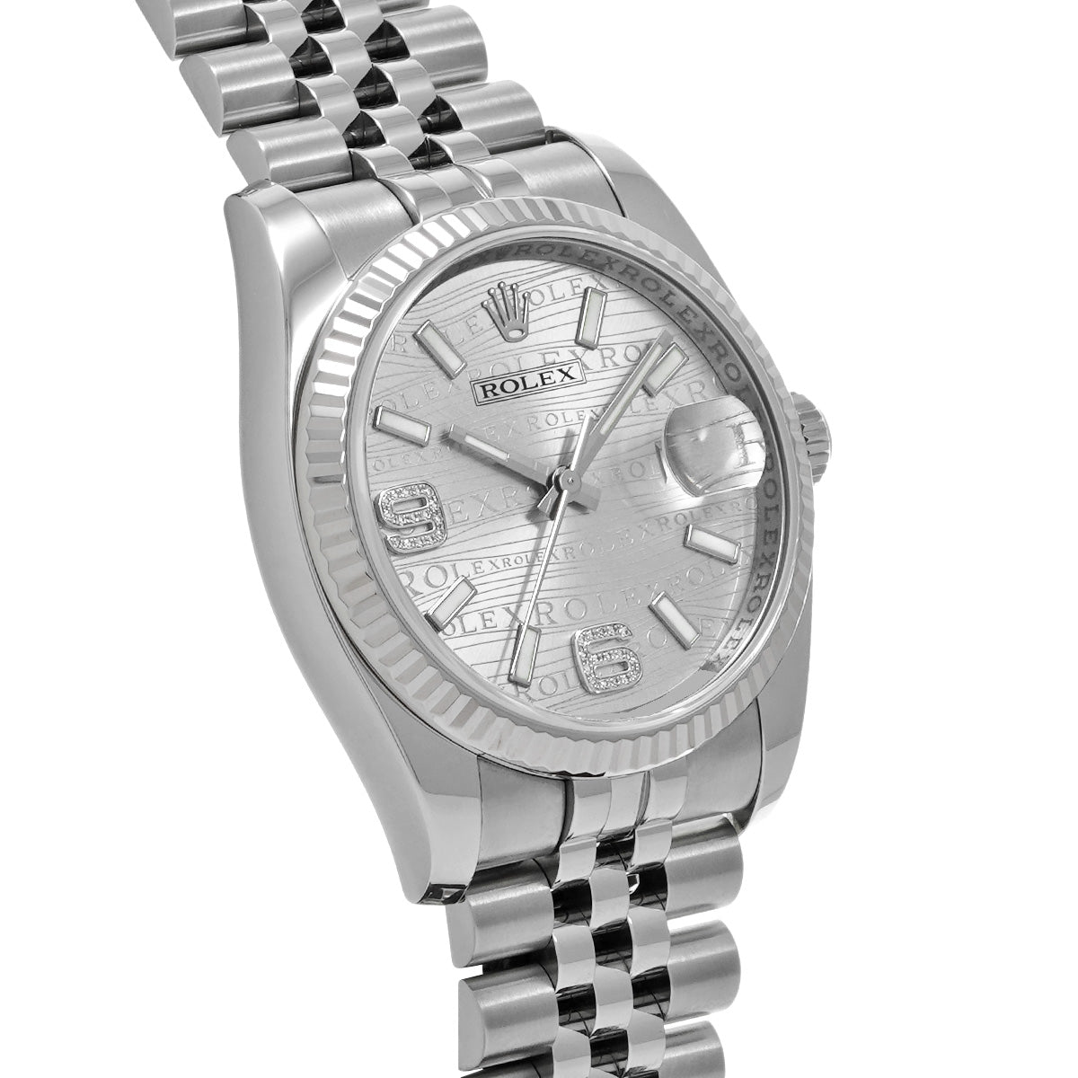 DATE JUST 116234 Random Serial Silver/Diamond ROLEX Men's [Pre-Owned].