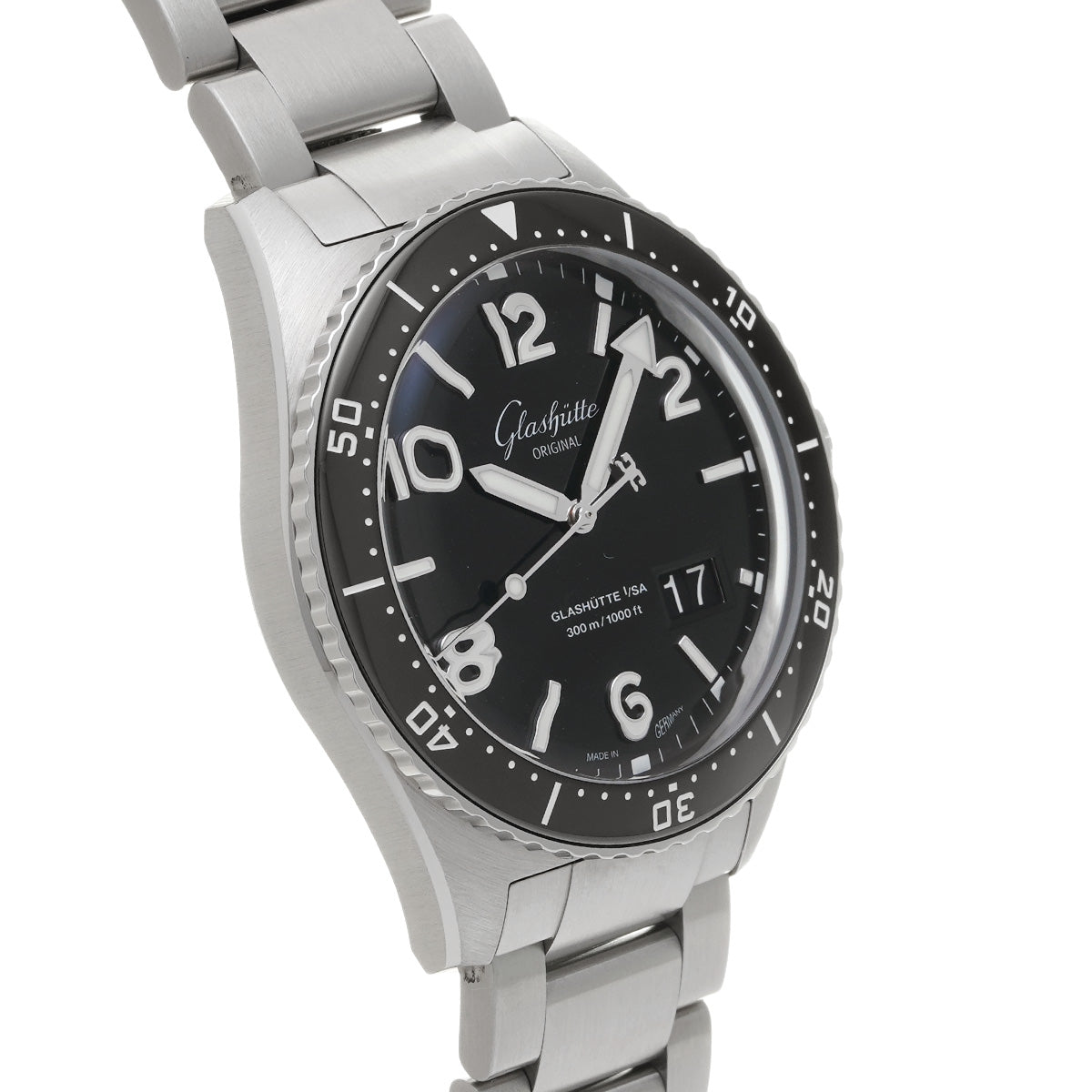 Sea Q Panorama Date 1-36-13-01-80-70 Black GLASHUTTE ORIGINAL Men's [Pre-Owned].