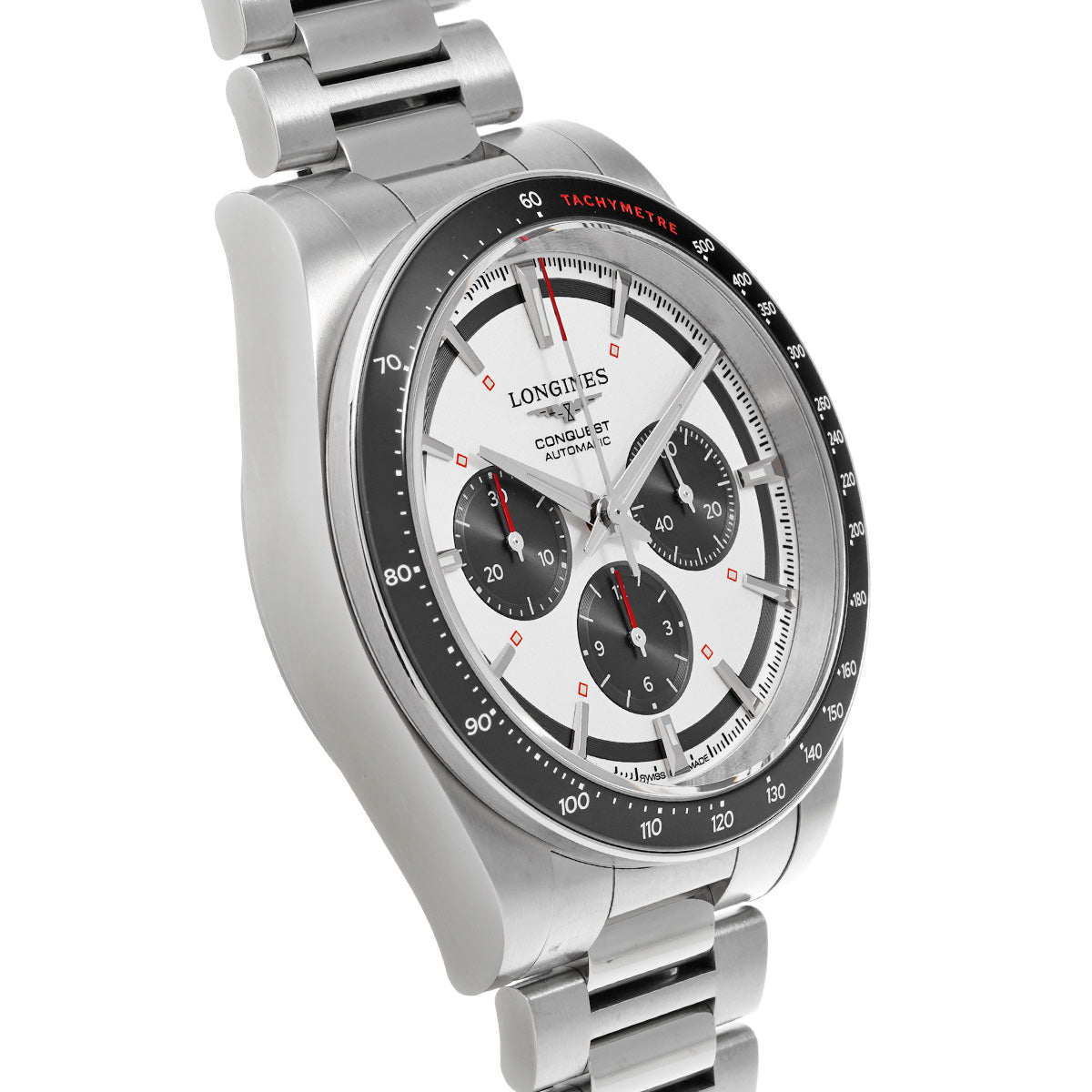 Conquest Chronograph L3.835.4.72.6 White/Black LONGINES Men's [Pre-Owned].