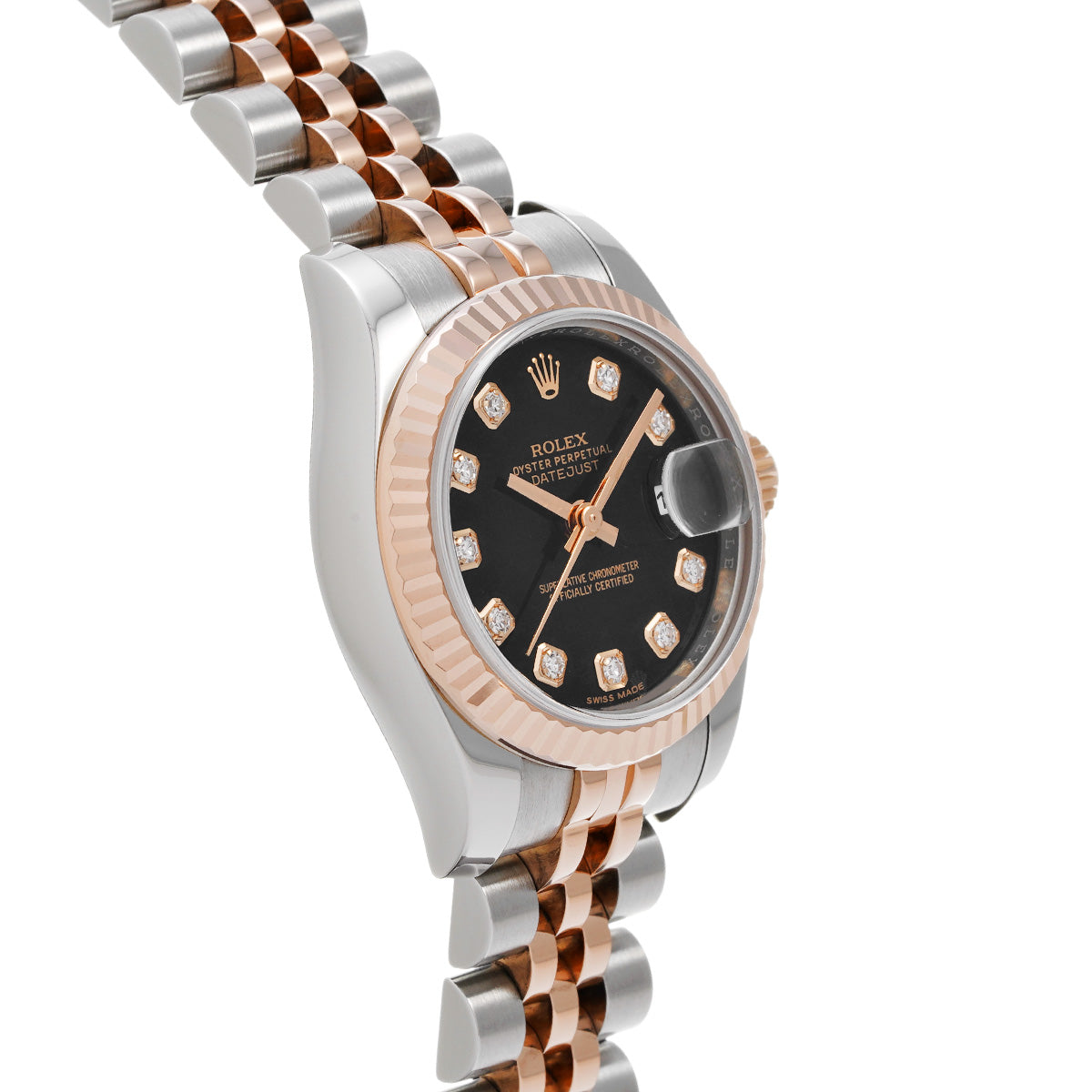 DATE JUST 179171G Random Serial Black/Diamond ROLEX Ladies [Pre-Owned].