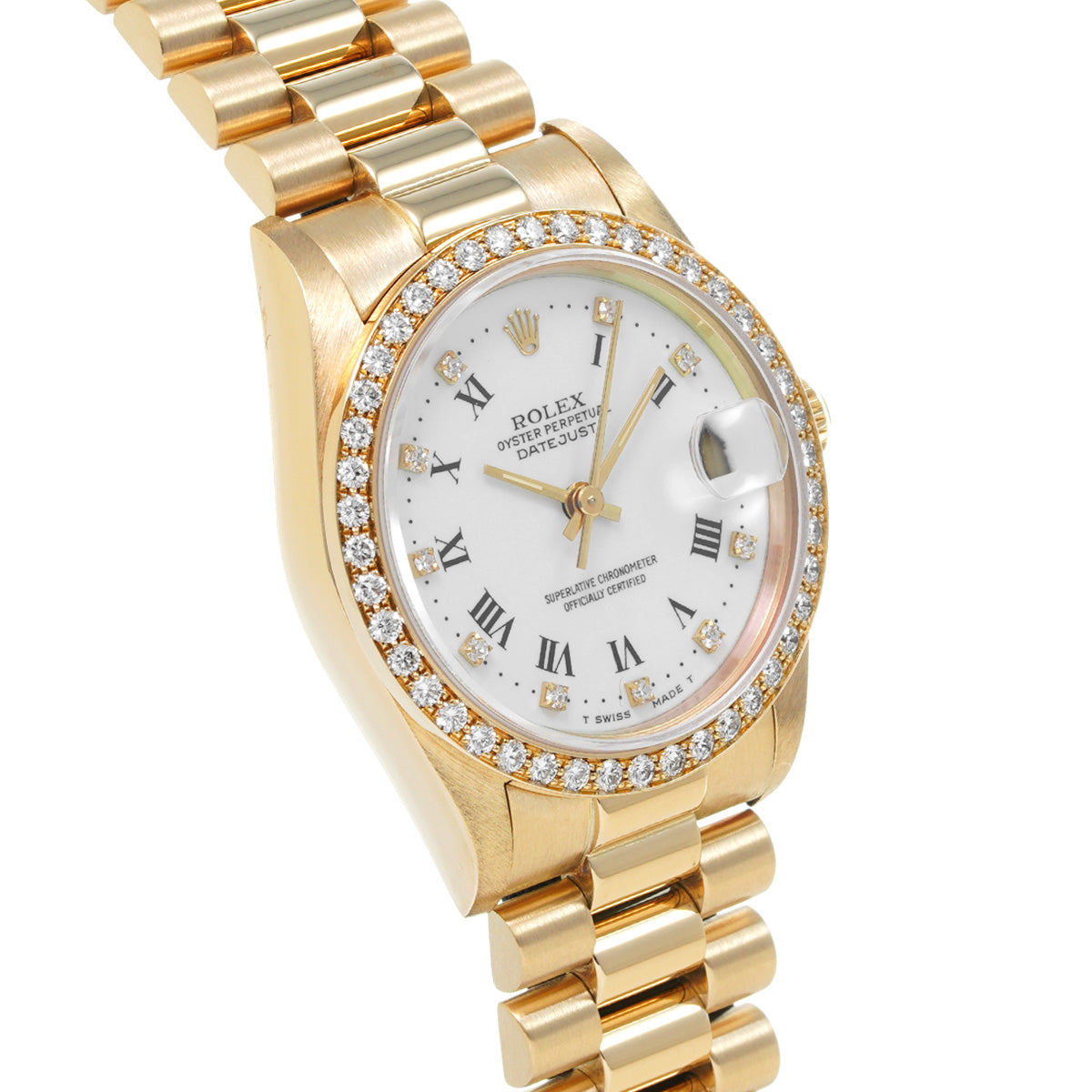 DATE JUST 68288G 94th (manufactured circa 1986) White/Diamond ROLEX Unisex [Pre-Owned].