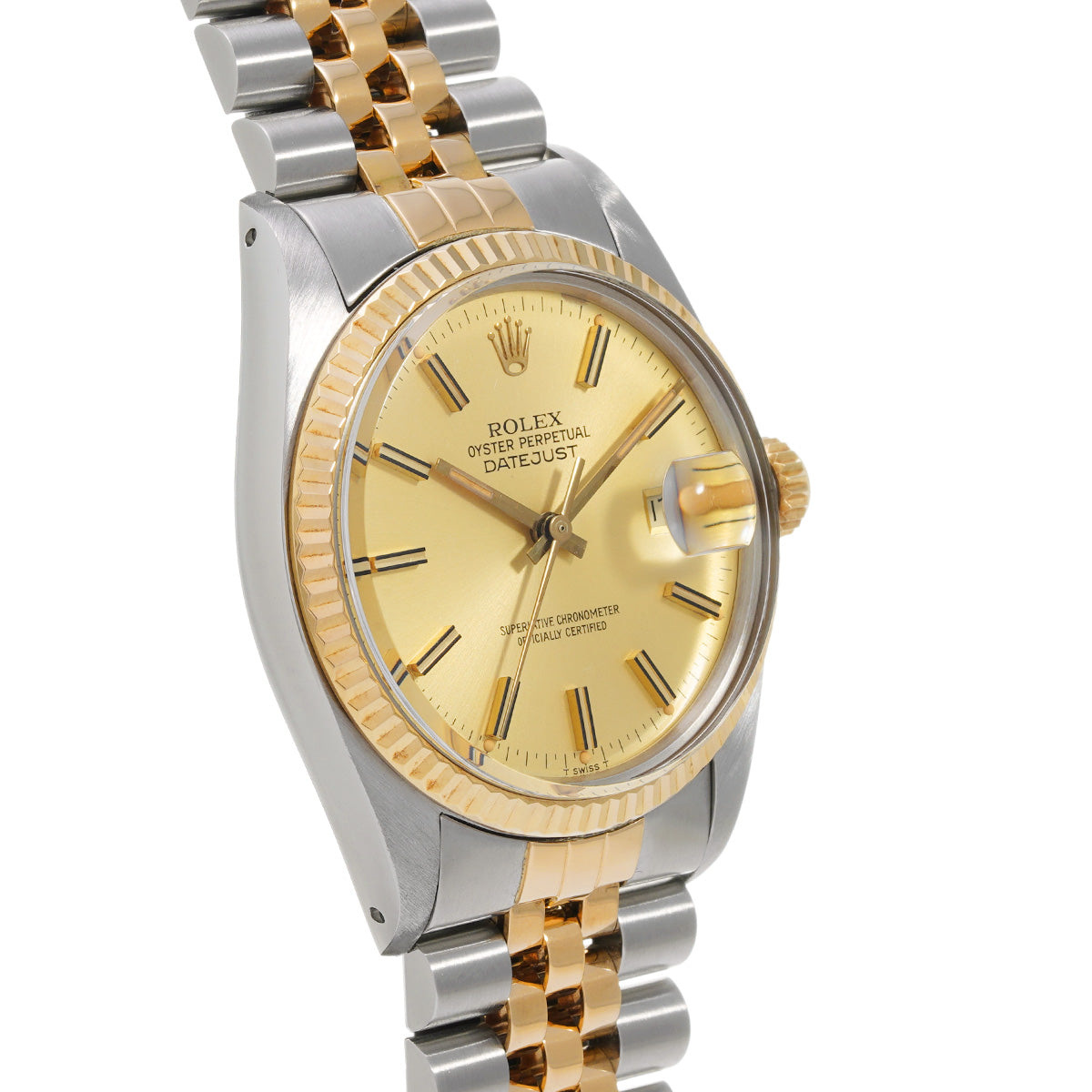 DATE JUST 16013 80's (manufactured circa 1983) Champagne ROLEX Men's [Pre-Owned].