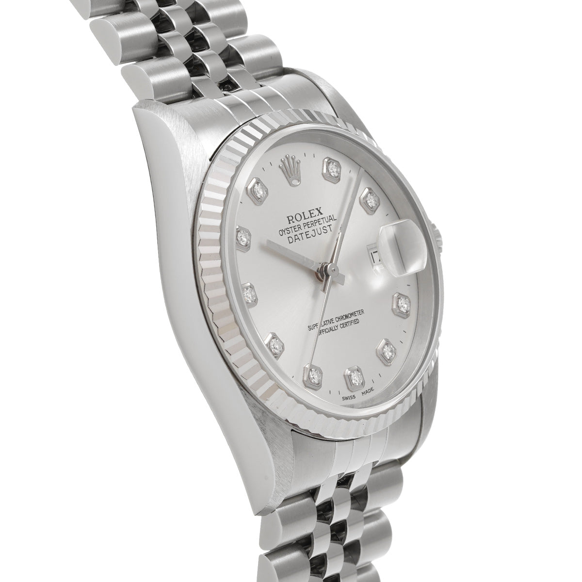 DATE JUST 16234G U (manufactured circa 1997) Silver/Diamond ROLEX Men's [Pre-Owned].