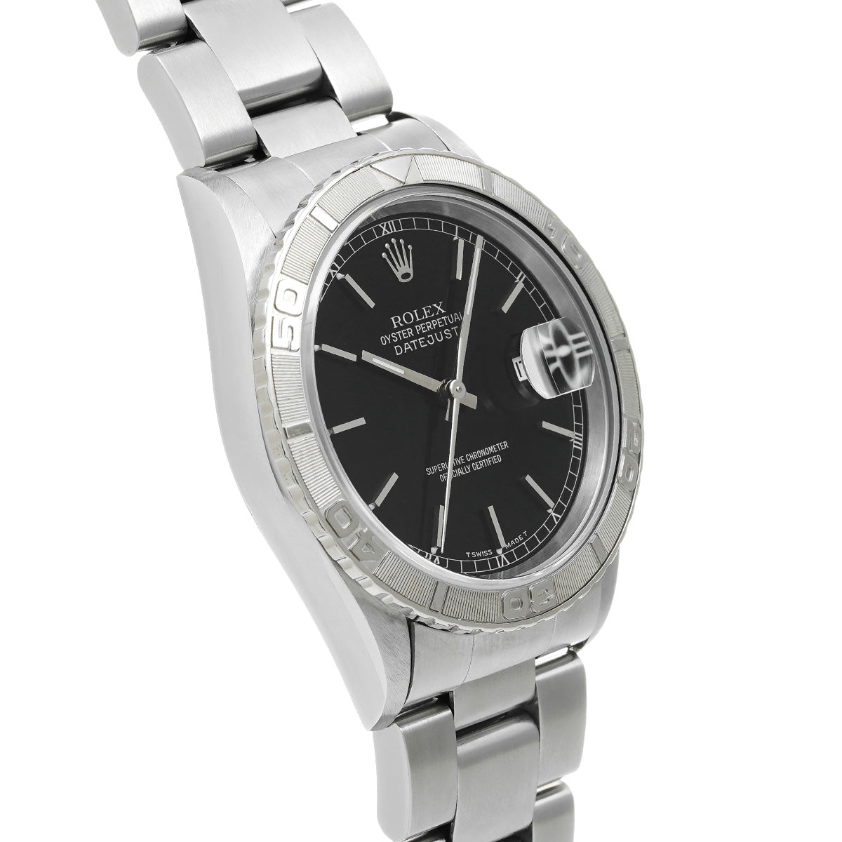 Datejust Thunderbird 16264 A (manufactured circa 1998) Black ROLEX Men's [Pre-Owned].