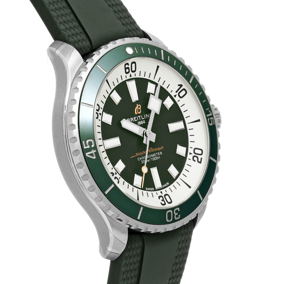 Super Ocean Automatic 44 A17376A31L1S1 Green BREITLING Men's [Pre-Owned].