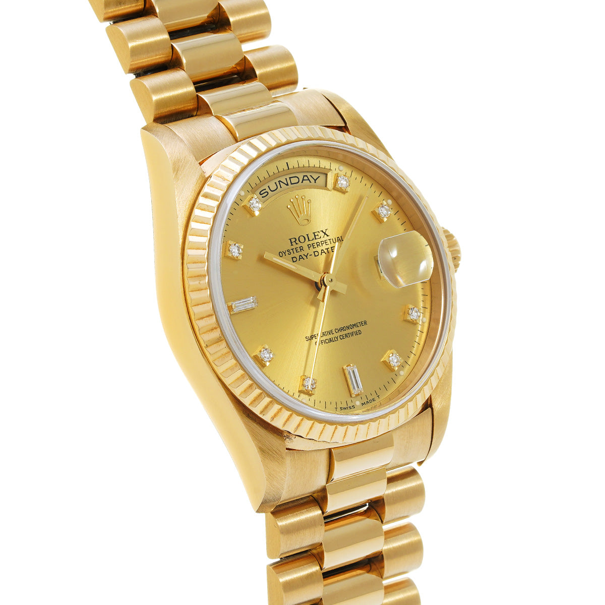 Day Date 18238A X (manufactured circa 1993) Champagne/Diamond ROLEX Men's [Pre-Owned].