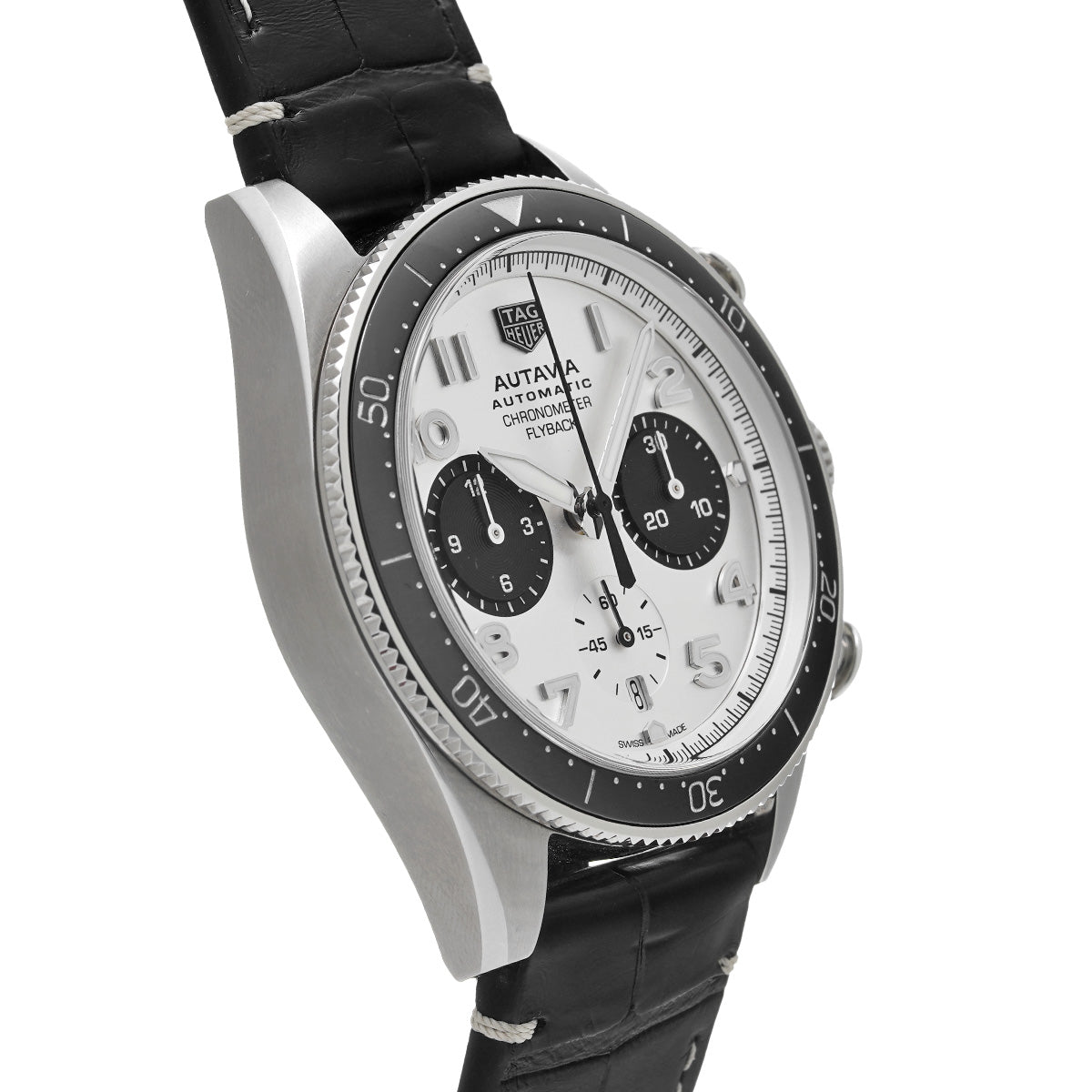 Autavia Calibre Heuer 02 Flyback Chronograph Chronometer CBE511B.FC8279 Silver/Black TAG HEUER Mens [Pre-Owned]