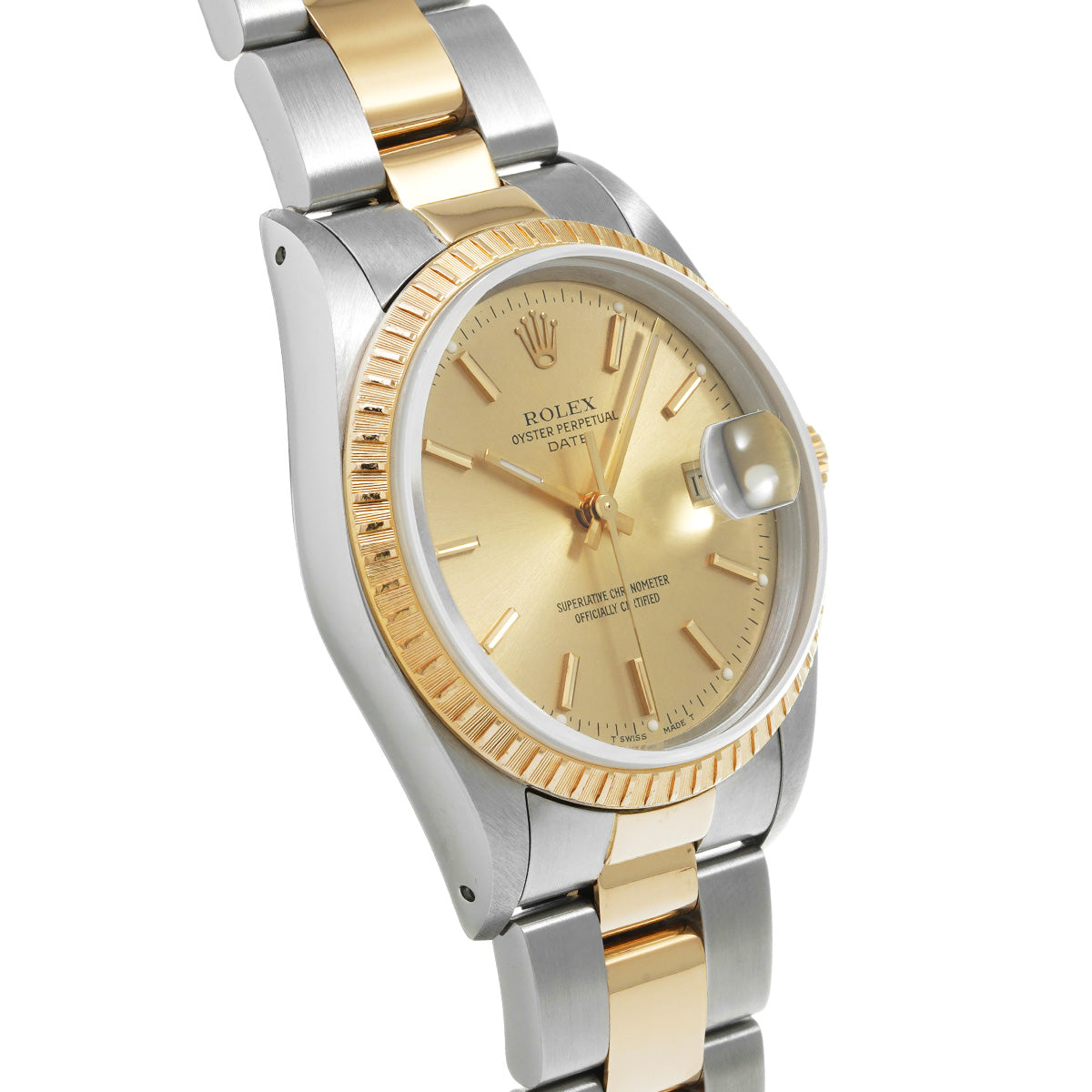 Oyster Perpetual Date 15223 L (manufactured circa 1990) Champagne ROLEX Men's [Pre-Owned].