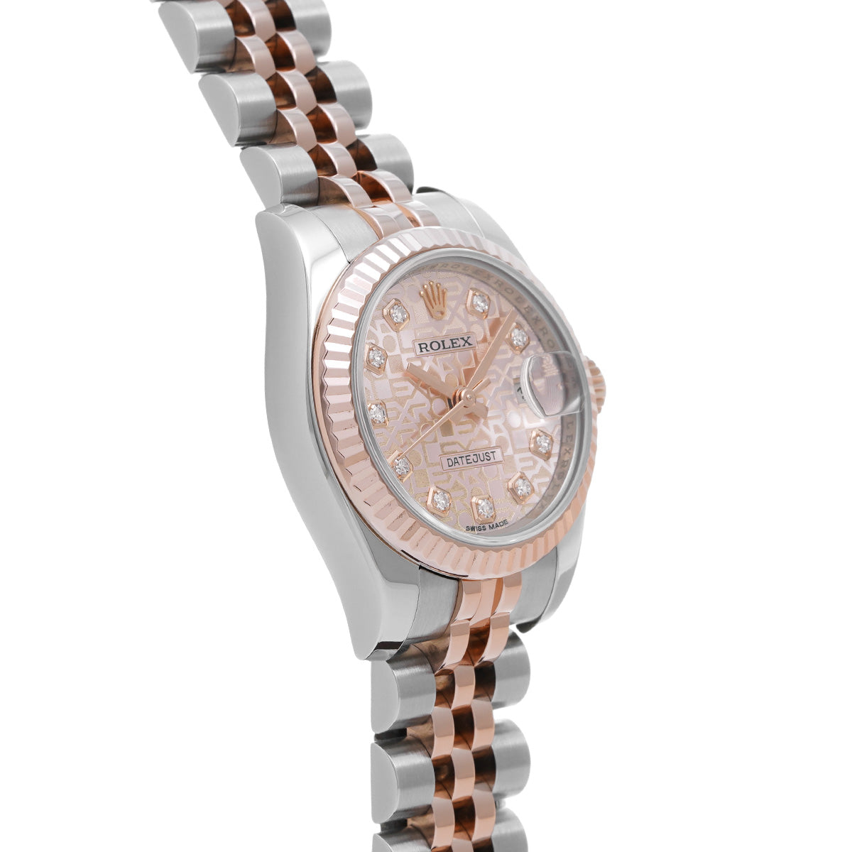DATE JUST 179171G G (manufactured circa 2013) Pink Computer/Diamond ROLEX Ladies [Pre-Owned].