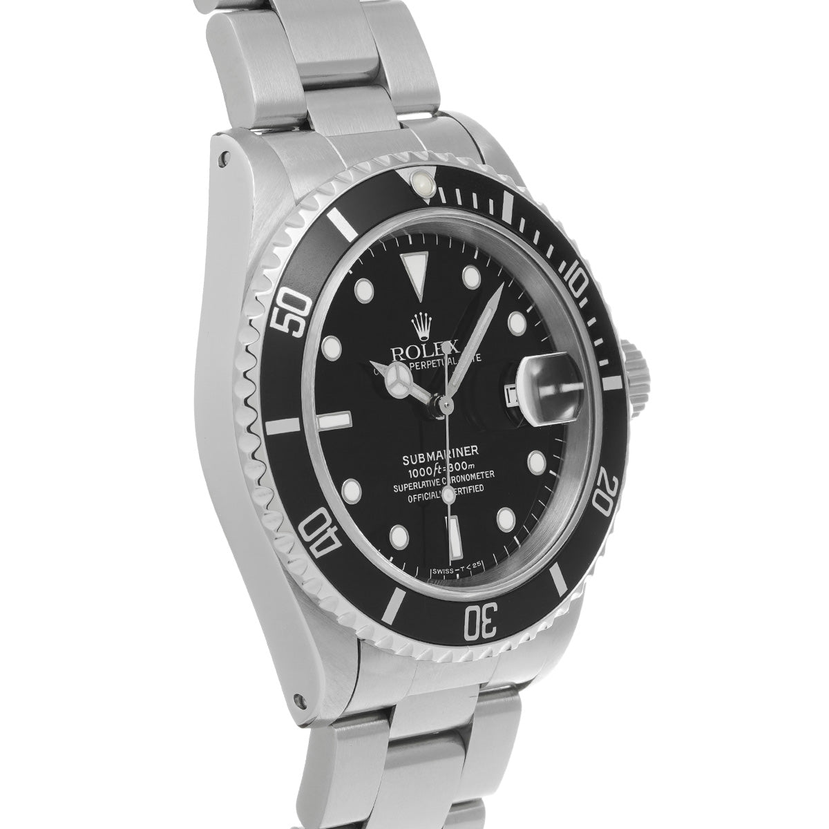 Submariner Date 16610 T (manufactured circa 1996) Black ROLEX Men's [Pre-Owned].