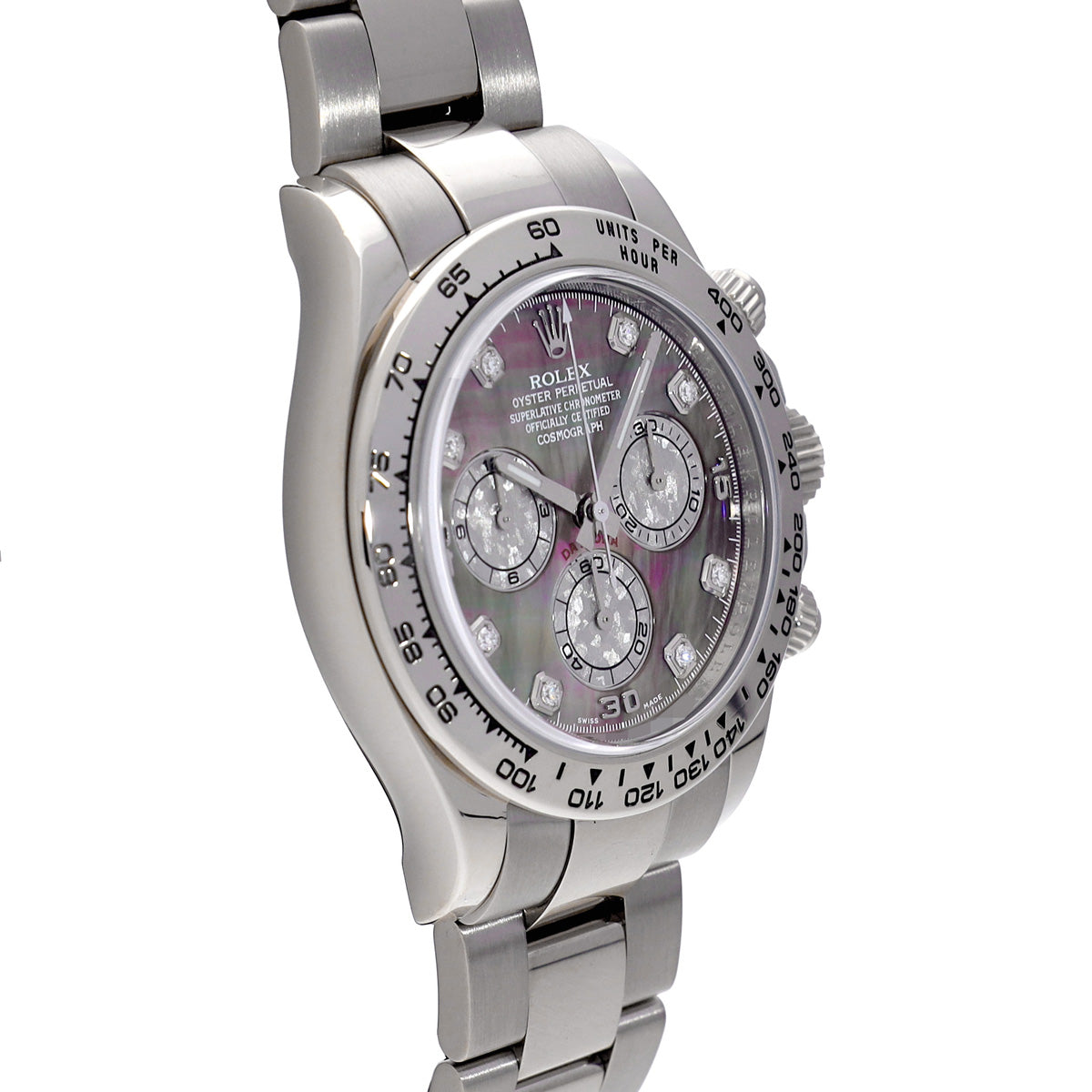 Cosmograph Daytona 116509NG V (manufactured around 2008) Black MOP/white gold crystal/diamond ROLEX Men's [Pre-Owned].