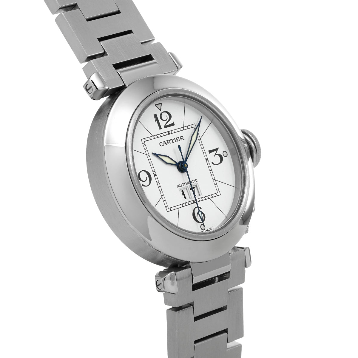 Pasha C Big Date W31055M7 White CARTIER Unisex [Pre-Owned].