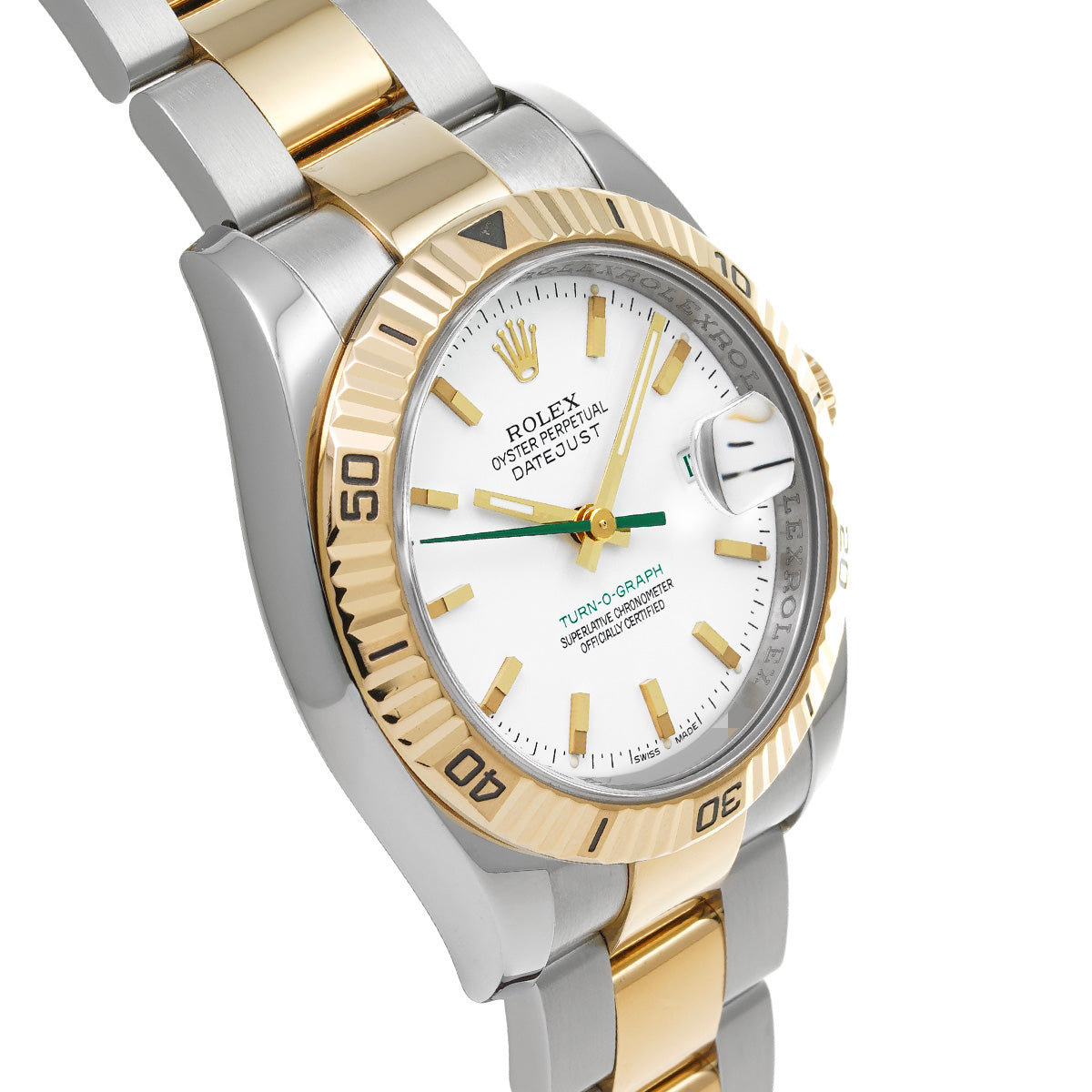 DATE JUST TURNOGRAPH 116263 D (manufactured circa 2005) White ROLEX Men's [Pre-Owned].