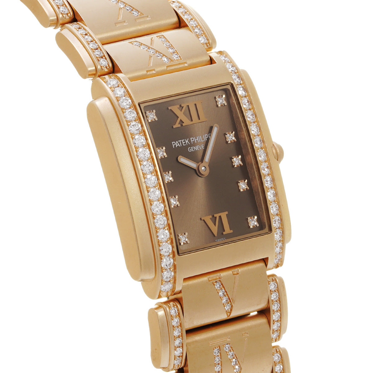 Twenty-4 4910/40R-010 Brown/Diamond PATEK PHILIPPE Ladies [Pre-Owned].