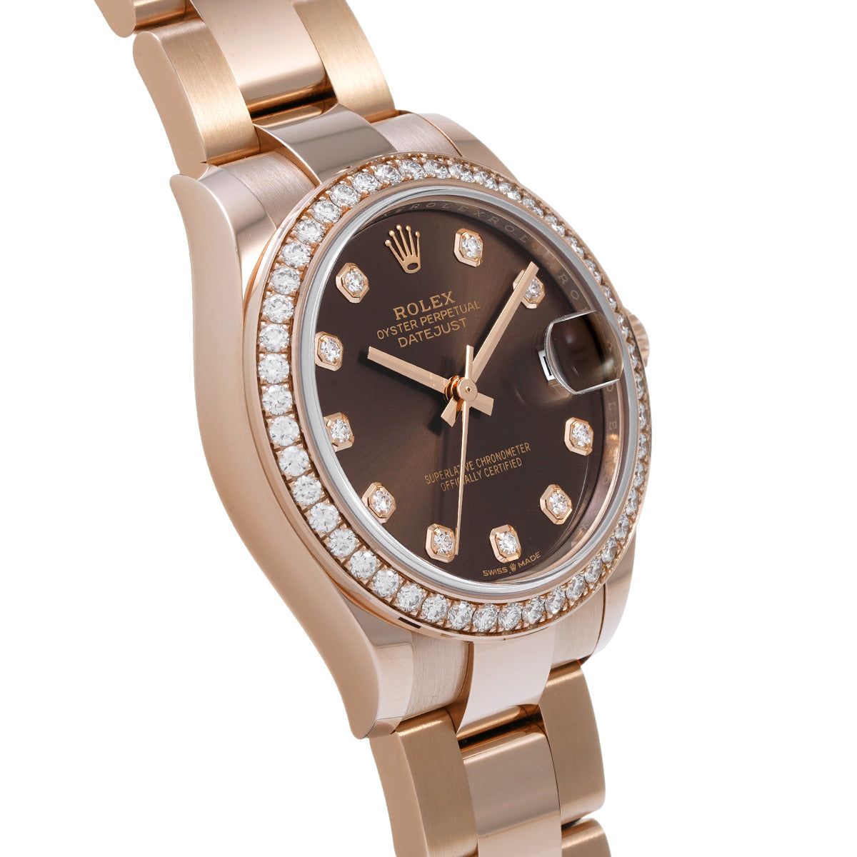 DATE JUST 31 278285RBR Random Serial Chocolate Brown/Diamond ROLEX Unisex [Pre-Owned].