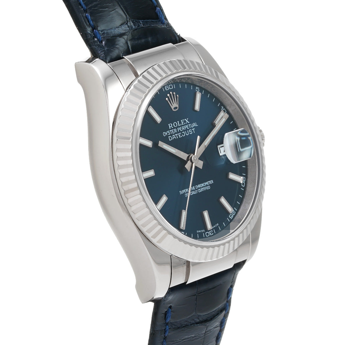 DATE JUST 116139 F (manufactured circa 2004) Blue ROLEX Men's [Pre-Owned].